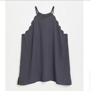 Loft Gray Scalloped Halter Top